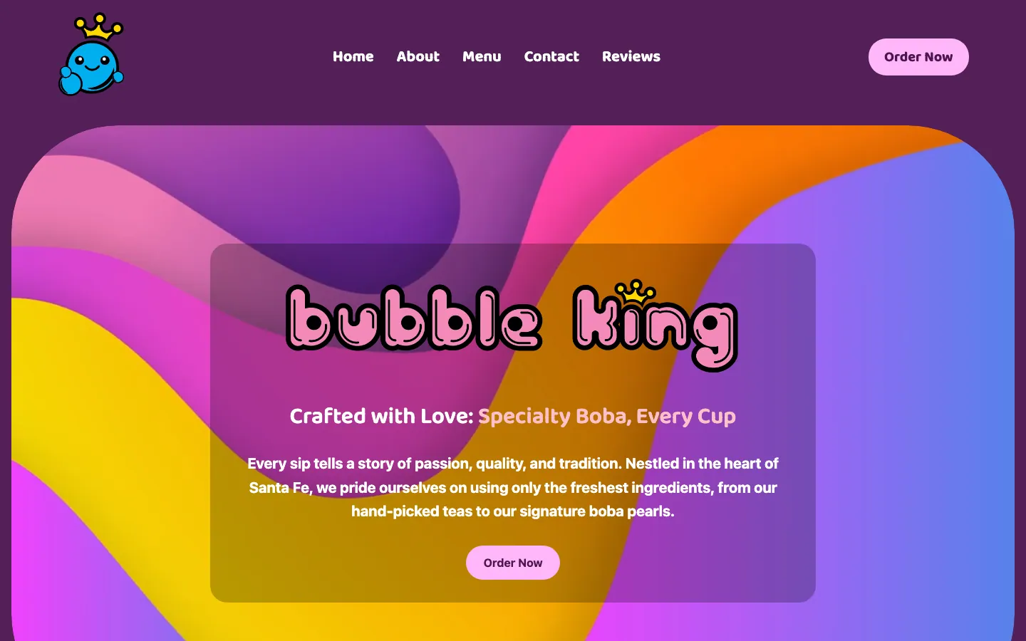 The Bubble King website preview