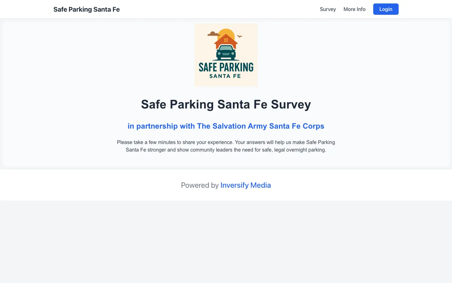 Safe Parking Santa Fe website preview