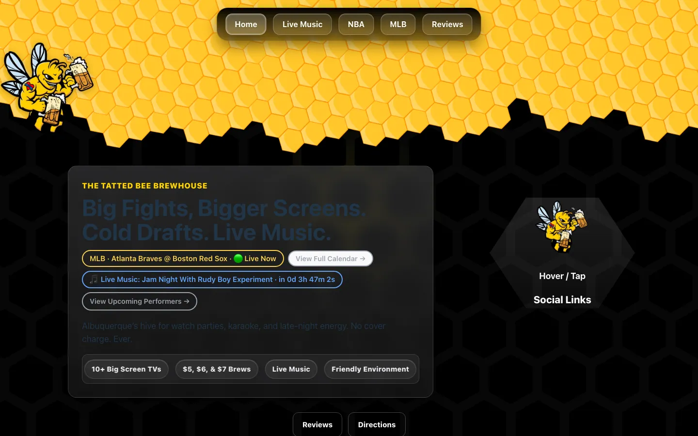 The Tatted Bee Brewhouse website preview